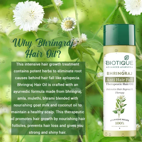 Miniatura 4 de Biotique Botanicals Bhringraj Aceite terapéutico para el crecimiento del cabello, 4,06 onzas líquidas