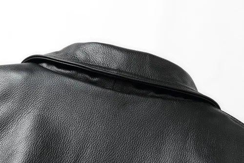 Miniatura 10 de REED Chaqueta de cuero genuino estilo americano para hombre