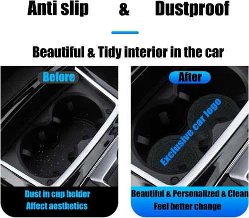 Miniatura 2 de Posavasos de automóvil aptos para Mercedes Benz A C E S Class GLA GLC GLE GLK GLS CLA CLS SLK AMG, accesorios de silicona empotrada antideslizante