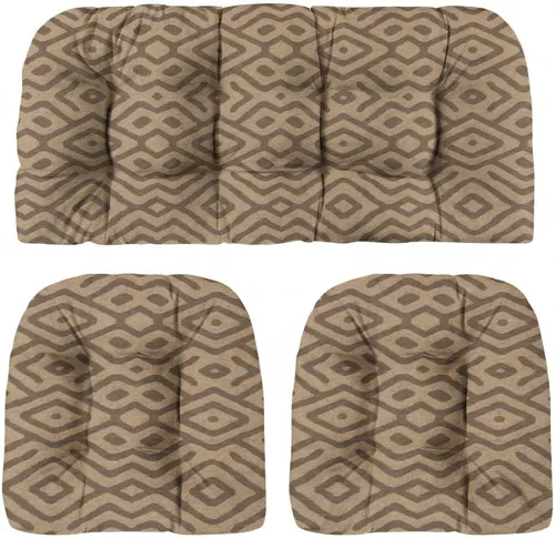 Miniatura 57 de RSH DECOR: Sunbrella 3-Piece Tufted Wicker Cushion Set 44" x 22" & 22" x 22" Outdoor Loveseat & U-Shaped Seat Cushions Crafted with