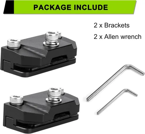 Miniatura 8 de Soportes de Luces Ditch para Montaje de Capó – 2 Soportes de Montaje Universales para Barra de Luz LED, Bisagra de Capó, Pilar, Vaina, Luz