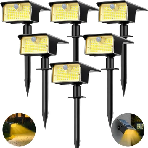 Miniatura 13 de [Paquete de 3 y 62 LED] Reflectores Solares para Exteriores con Sensor de Movimiento, 3 Modos de Sensor de Movimiento, Luces para Exteriores, 2