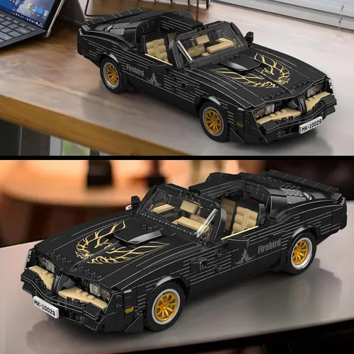 Miniatura 4 de Mould King 10029 - Juegos de construcción de autos deportivos técnicos, más de 1557 piezas, modelo de automóvil muscular Firebird, juguete