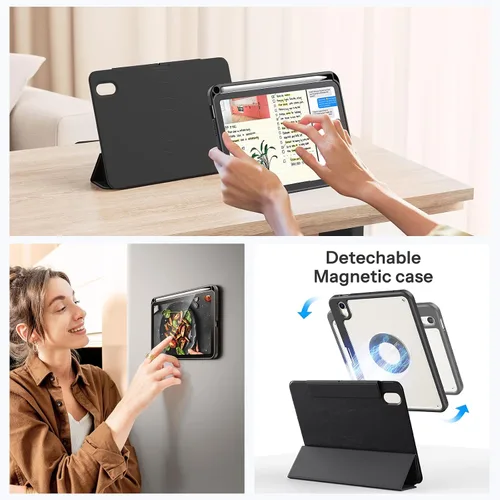 Miniatura 5 de SPARIN Funda para iPad mini 7 A17 Pro 2024/iPad Mini 6 2021 de 8.3 pulgadas, cubierta magnética desmontable, soporte vertical/horizontal con soporte