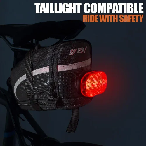 Miniatura 7 de BV Bolsa de bicicleta con correa con material reflectante, bolsa de sillín de gran capacidad con divisor separado para objetos pequeños y espacio