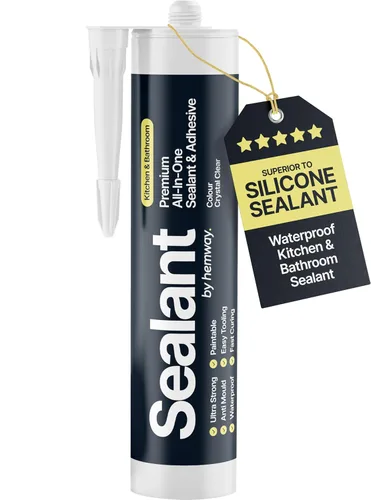 Miniatura 14 de Sellador Adhesivo de Polímero Híbrido Gris Claro para Cocina y Baño 13.1oz Todo en Uno Impermeable Resistente a la Intemperie Pintable