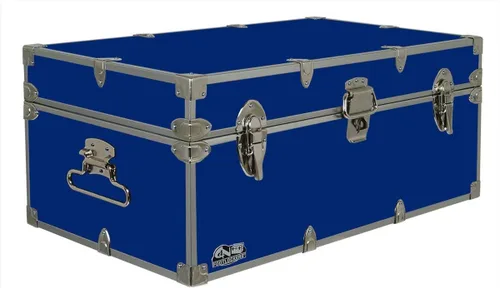 Miniatura 6 de C&N Footlockers - Baúl Happy Camper de tamaño completo - Tronco de campamento de verano #1 - Fabricado en los Estados Unidos - Reposapiés de acero