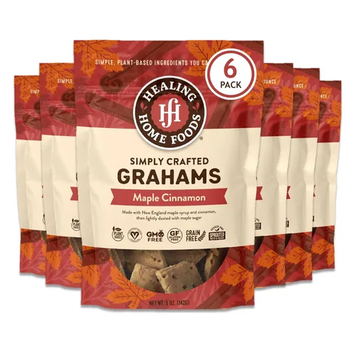 Miniatura 14 de Healing Home Foods Galletas Graham clásicas horneadas, sin gluten, hechas con harina de almendras, jarabe de arce orgánico y canela orgánica
