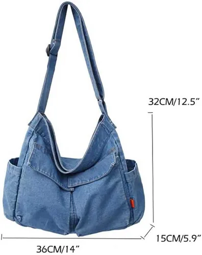 Miniatura 6 de Bolso cruzado bohemio hipster hobo bohemio hippie de lona, bolso de mano estético, bolso grande de hada grunge