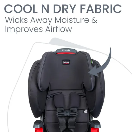 Miniatura 5 de Britax - Silla de auto Grow with You ClickTight tipo arnés a alzador, Cool N Dry - Tela Cool Flow que absorbe la humedad
