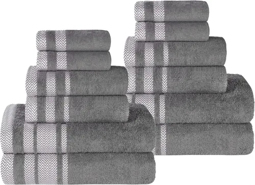 Miniatura 17 de Superior Juego de toallas de algodón de 9 piezas, toallas absorbentes suaves de felpa, artículos esenciales de baño, ducha, lujo, esponjosas