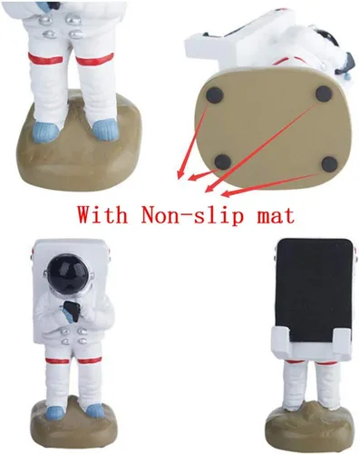 Miniatura 6 de Bonito soporte de escritorio divertido para teléfono celular, Papá Noel o astronauta astronauta, universal para iPhone y otros teléfonos