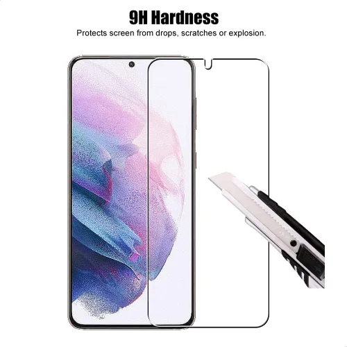 Miniatura 5 de (3+3) Protector de pantalla de vidrio templado con protector de lente de cámara, antiarañazos, transparente HD (3+3) para Samsung Galaxy S21 Plus 5G