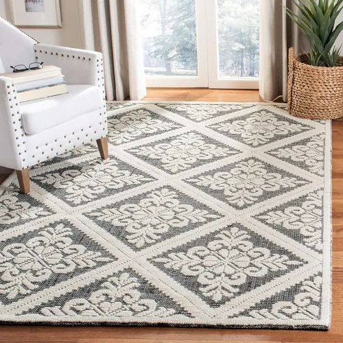 Miniatura 35 de SAFAVIEH Vermont Collection - Alfombra decorativa de 2 pies 3 pulgadas x 4 pies, color marfil, lana hecha a mano, ideal para zonas de alto tráfico