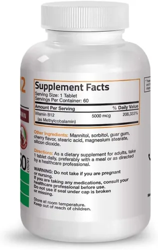 Miniatura 5 de Bronson Polvo de proteína hidrolizada de péptidos marinos de colágeno + metilo B12 5000 mcg de vitamina B12 metilcobalamina