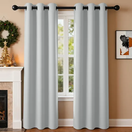 Miniatura 104 de Cortinas de oscurecimiento de habitación de 45 pulgadas de largo para dormitorio y sala de estar, cortinas térmicas aislantes con ojales