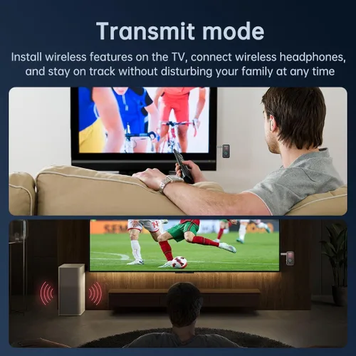 Miniatura 6 de FMIIFMS Receptor transmisor Bluetooth 5.4 de alta calidad, transmisor inalámbrico 2 en 1 para TV/auriculares, gimnasio, receptor Bluetooth