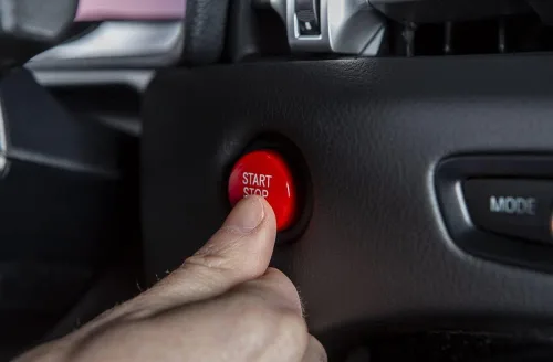 Miniatura 3 de iJDMTOY Botón de arranque/parada a presión con motor rojo deportivo de carreras estilo TRD compatible con Toyota Supra GR A90 2020 en adelante