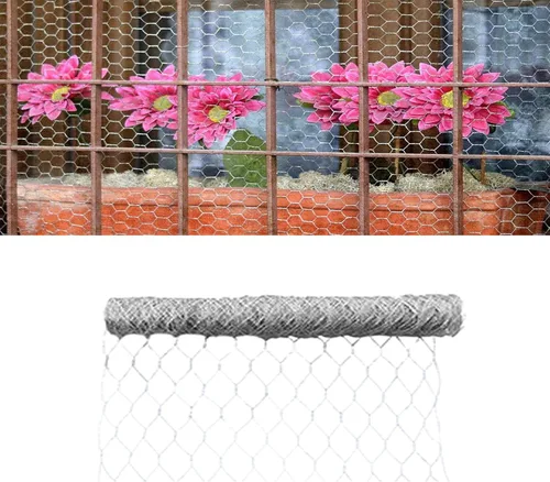 Malla hexagonal galvanizada para aves de corral para proyectos de manualidades y jardinería, valla de malla metálica/alambre de pollo (24 pulgadas x