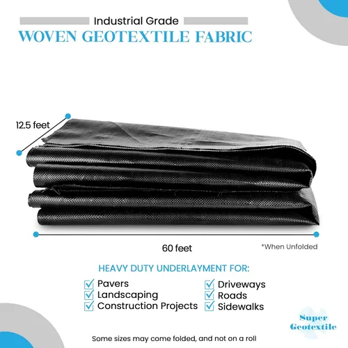 Miniatura 2 de Super Geotextile - Tela geotextil tejida para estabilización de entradas de vehículos y carreteras, base de construcción, control de erosión, grado