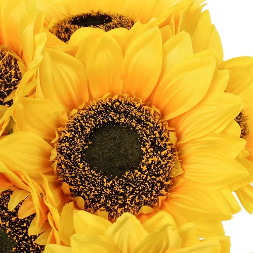 Miniatura 7 de 8 girasoles artificiales grandes de 6 pulgadas, flores artificiales de tallo largo de 25.6 pulgadas de alto, girasoles gigantes de seda con tallo
