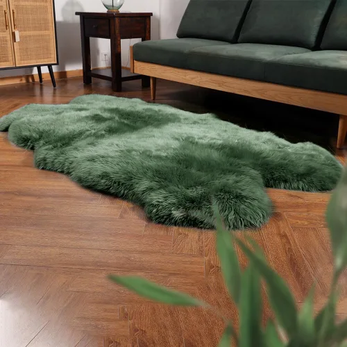 Miniatura 21 de IRIWOOL Alfombra de piel de oveja auténtica de alta calidad, piel de oveja australiana, esponjosa, de lujo, natural, de piel de cordero esponjosa