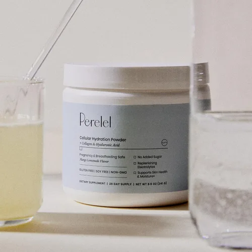 Miniatura 7 de Perelel Polvo de hidratación, suplemento de electrolitos con colágeno y ácido hialurónico, sabor a limonada de mango, sin soja y gluten, sin OMG