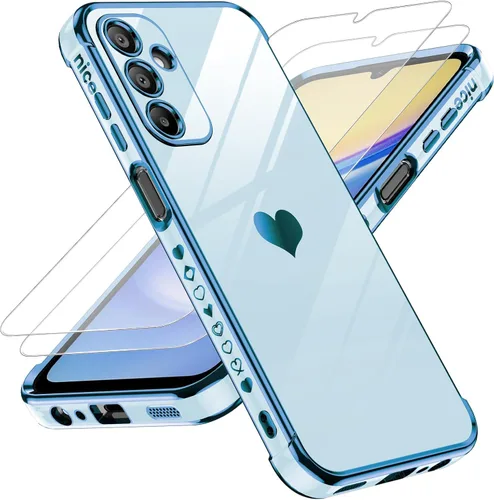 Miniatura 8 de LeYi for Moto G 5G 2025 Case: with Tempered Glass Screen Protector [2 Pcs]+ Full Camera Lens Protection,Love Heart Plating Cute Luxury Soft TPU