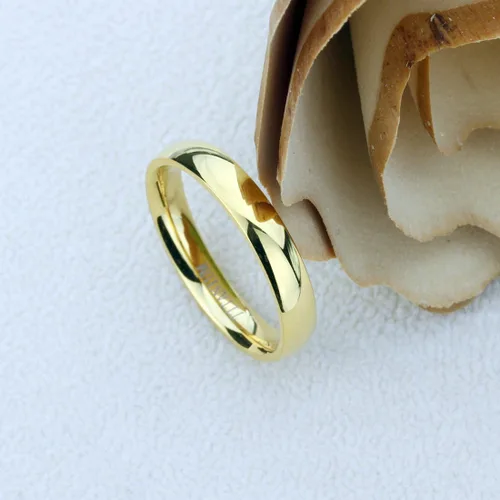 Miniatura 2 de Anillo de boda de titanio personalizado de ajuste cómodo de 0.157in en tono amarillo