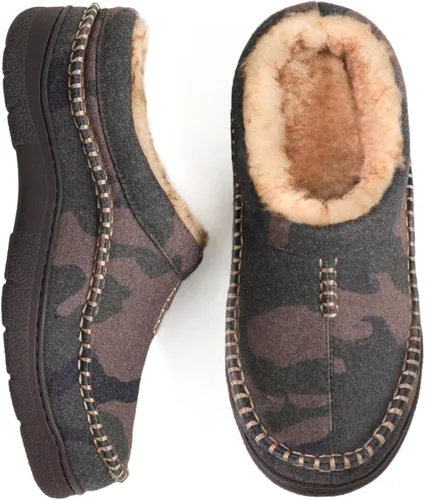 Miniatura 8 de Zigzagger - Pantuflas tipo mocasín para hombre, para interiores y exteriores, pantuflas cálidas, cómodas, mullidas y anchas