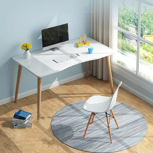 Escritorio de computadora de 27 pulgadas, diseño ergonómico moderno, escritorio de oficina, mesa de computadora, placa gruesa, escritorio de