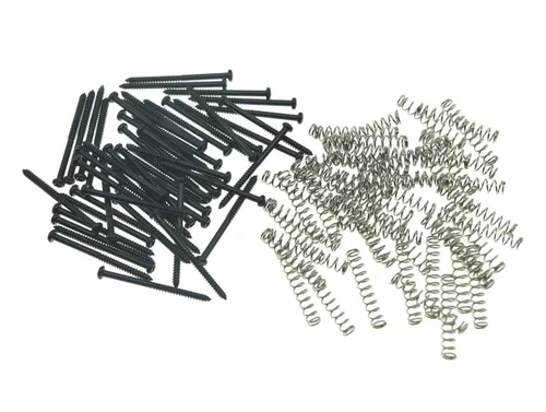 Miniatura 8 de KAISH Paquete de 20 tornillos y resortes de montaje de guitarra bajo para pastillas de barra de jabón Precision P o J Bass y P90 - Negro