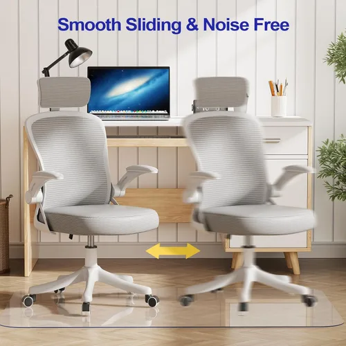 Miniatura 3 de Delamu Tapete para silla de oficina para suelo de madera dura, 30 x 48 pulgadas, tapete para silla de escritorio de oficina, PVC transparente