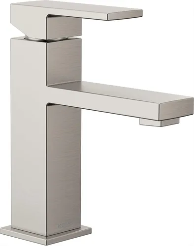 Miniatura 12 de Moen Revyl - Grifo cromado de un solo agujero con una manija para fregadero de baño moderno con plato de cubierta opcional y montaje de desagüe