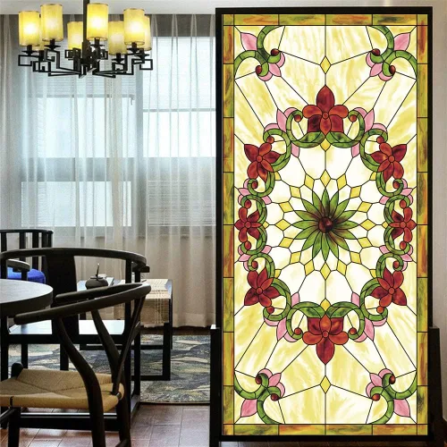 Miniatura 10 de Lámina decorativa para ventana, privacidad, multicolor, hermoso estilo iglesia, 39, esmerilado, tintado de ventana para oficina en casa