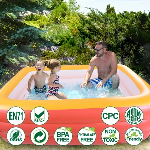 Miniatura 2 de Piscinas inflables para niños y adultos, 82 x 57 x 25 pulgadas con suelo suave inflable, piscina familiar duradera para patio trasero, jardín o 82