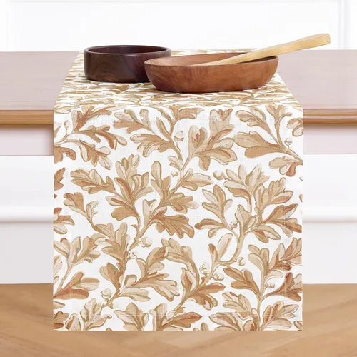 Miniatura 11 de Solino Home Camino de mesa con estampado floral rosa de 36 pulgadas, camino de mesa de lino 100% puro de 14 x 36 pulgadas para primavera, verano