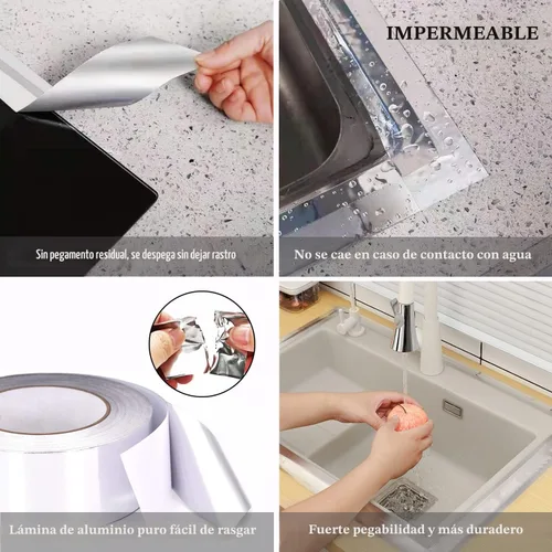 Miniatura 6 de Cinta de Aluminio para Conductos de Alta Resistencia Impermeable, Cintas Térmicas Metálicas Plateadas Premium HVAC (2"*65Pies,3.9mil), Cinta Térmica