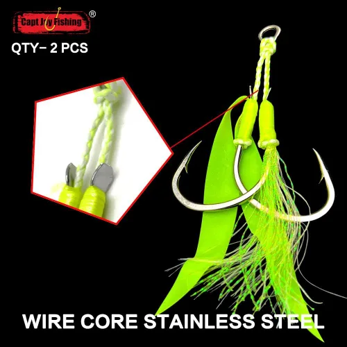 Miniatura 3 de Capt Jay - Ganchos de ayuda de pesca, Jigging Slow Fast Jigs Stinger Hook para bailar y pescar