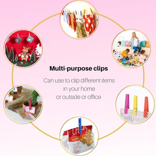 Miniatura 11 de Pinzas para ropa, Pinzas para ropa de colores 50 piezas 2.9" Madera natural de abedul, agarre fuerte, pinzas para ropa coloridas, pinzas para ropa