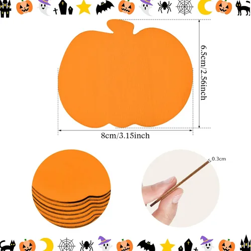 Miniatura 2 de Blulu 24 piezas de recortes de calabaza de madera para Acción de Gracias, recorte de madera sin terminar en forma de calabaza en blanco para otoño