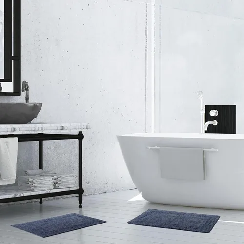 Miniatura 16 de French Connection Stonewash - Alfombra de baño de mezcla de algodón, 20 x 34 pulgadas, color marfil