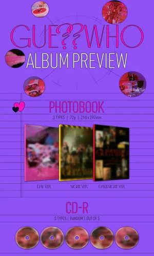 Miniatura 3 de ITZY [GUESS WHO] Album [ DAY & NIGHT ] VER. CD+1p FOLDED POSTER+72p Photo Book+2 Photo Card+ Mini Folding Poster(On pack) +Sticker Pack+News Paper