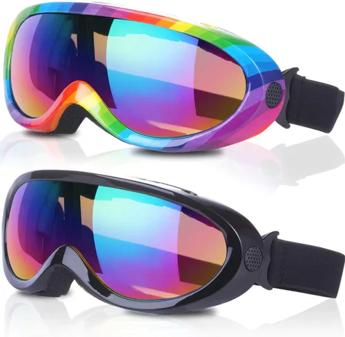 Miniatura 13 de Lentes protectores para esquiar 2 unidades, anteojos protectores para snowboard para niños, niñas, jóvenes, hombres