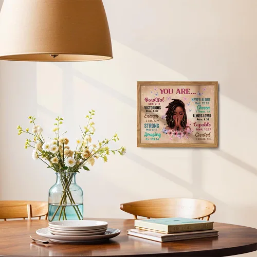 Miniatura 4 de Arte de Pared Afroamericano ENMARCADO - Regalos Cristianos para Mujeres, Mujeres Afroamericanas - Arte Negro de Inspiración - Escritura Espiritual