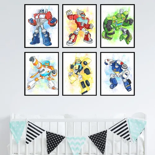 Miniatura 7 de Transformers Prints - Juego de 6 fotos de decoración de pared (8 x 10 pulgadas)