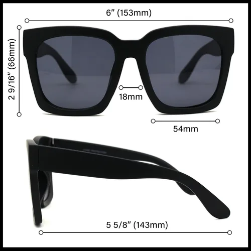 Miniatura 8 de Gafas de sol de plástico grueso con borde de cuernos de gran tamaño XXL para mujer