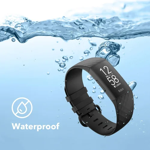Miniatura 3 de Paquete de 2 correas impermeables compatibles con Fitbit Charge 3, Fitbit Charge 4, Fitbit Charge 3 SE, pulseras deportivas suaves clásicas