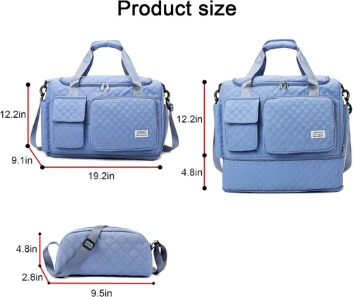 Miniatura 360 de Pequeña bolsa de gimnasio para mujer, bolsa de viaje con compartimento para zapatos
