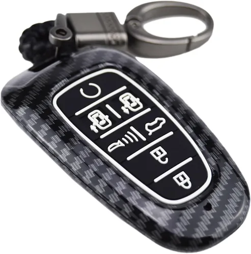 Miniatura 8 de Funda Protectora de Llavero de 2 Capas Hibrida de Carbono para Hyundai Tucson Tuscon Hybrid Se Sel Santa Fe Palisade Sonata Santa Cruz Ioniq 5 Nexo